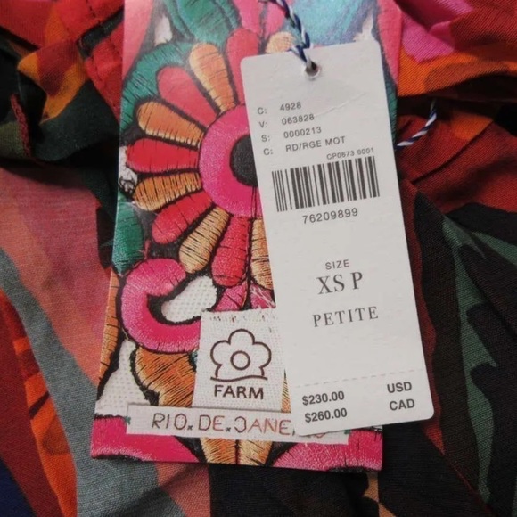 NWT FARM RIO Anthropologie Hanky Tribal Print Midi Wrap Dress XS Petite - Picture 10 of 10